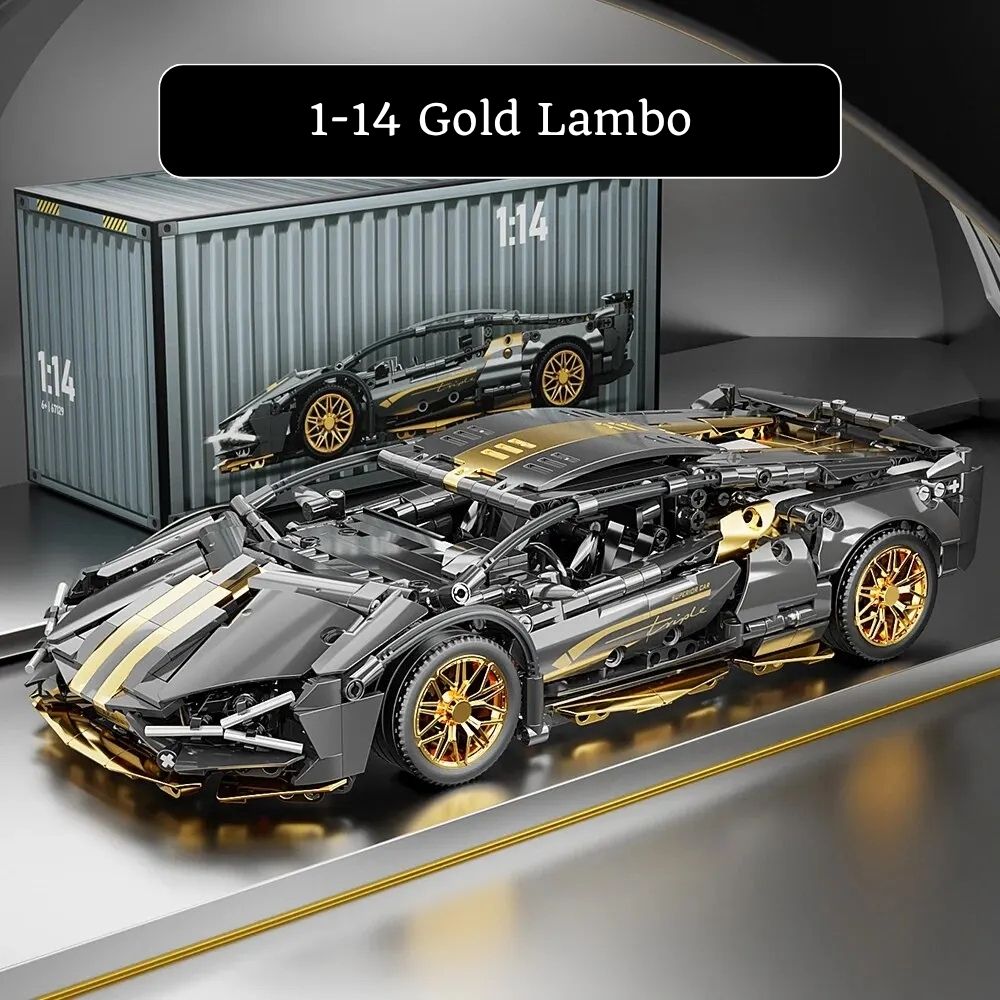 Gold Lambo Süper Car 1/14 - 1280 Parça