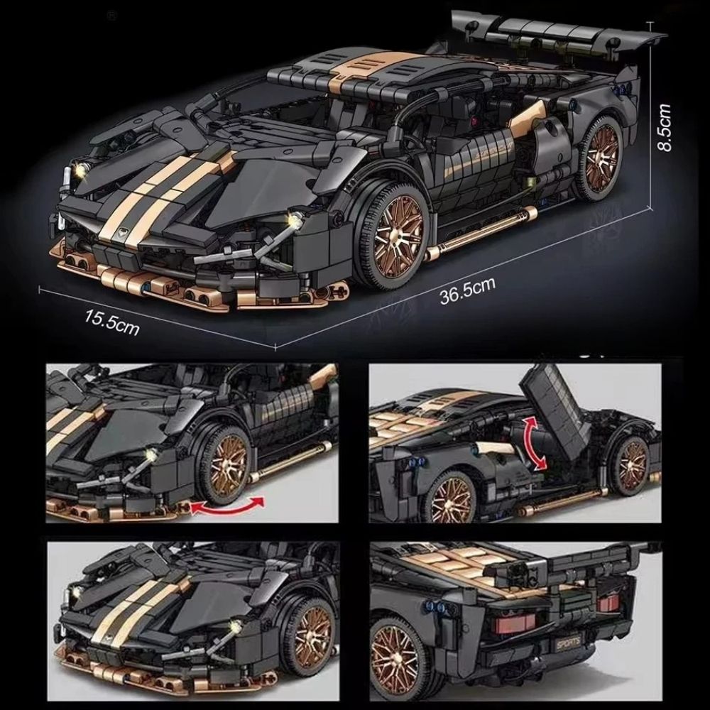 Gold Lambo Süper Car 1/14 - 1280 Parça