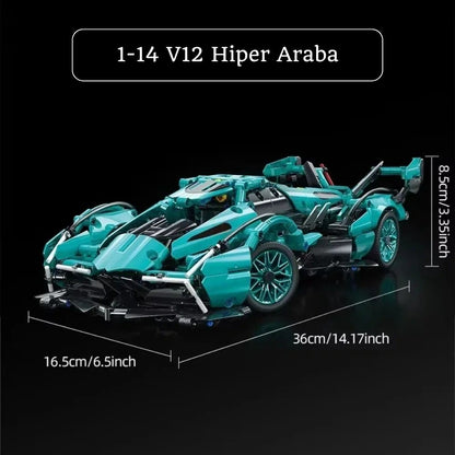 V12 Hiper Car- 1/14 - 1330 Parça