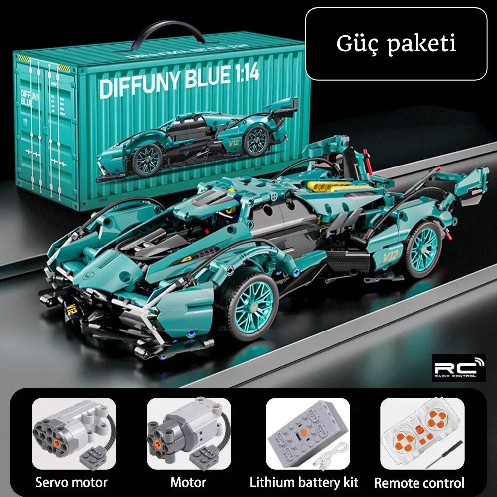 V12 Hiper Car- 1/14 - 1330 Parça