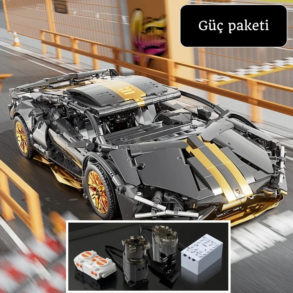 Gold Lambo Süper Car 1/14 - 1280 Parça